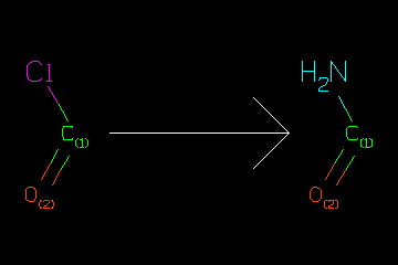 [C:1](=[O:2])Cl>>[C:1](=[O:2])N