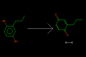 CCCc1c(O)ccc(O)c1>>CCCC1=CC(=O)C=CC1=O.[H][H]