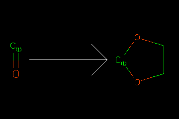 [C:1]=O>>[C:1]1OCCO1