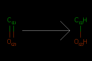 [C:1]=[O:2]>>[H][C:1][O:2][H]